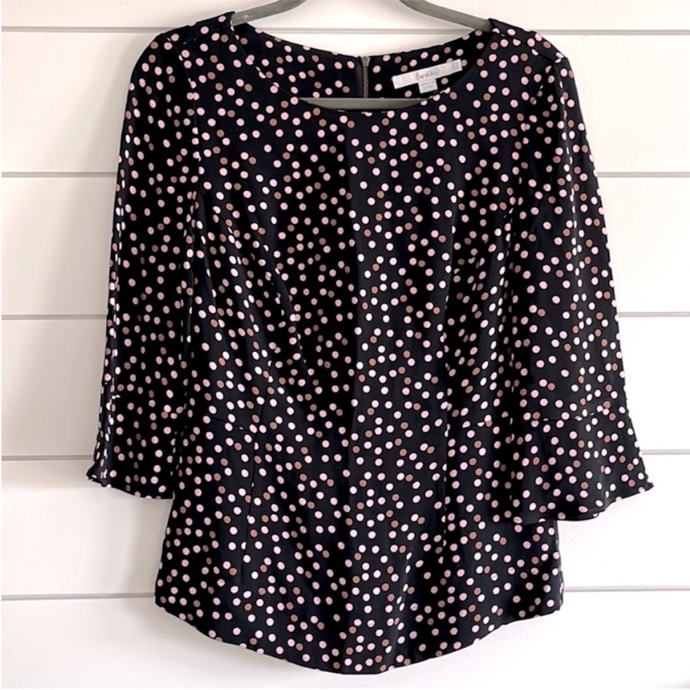 Boden Polka Dot Peplum Top